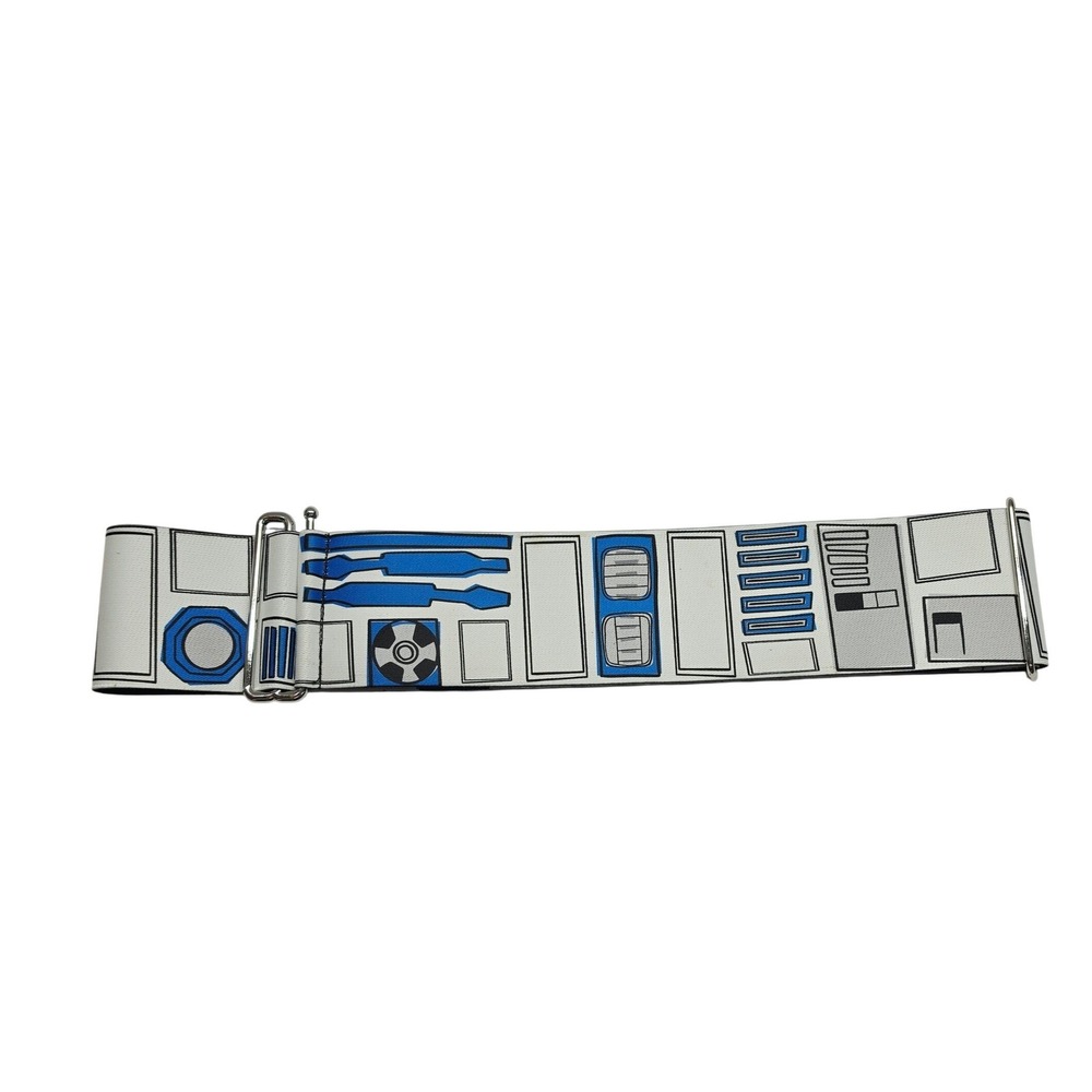 Star Wars R2-D2 Elastic Cinch Belt Mens OSFA White Blue Droid Graphic Adjustable